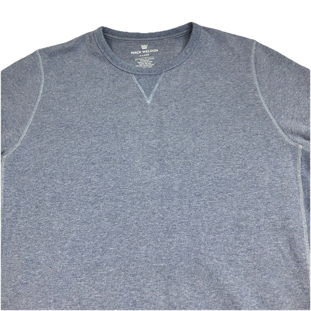Mack Weldon Mens XL Blue Crewneck Sweatshirt Athleisure Travel Casual Minimalist